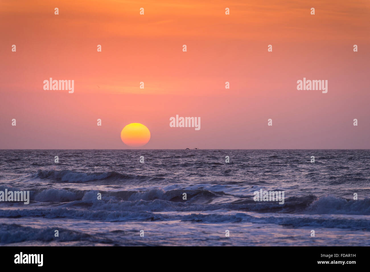 Sun su Ocean orizzonte, Hilton Head South Carolina, STATI UNITI D'AMERICA Foto Stock