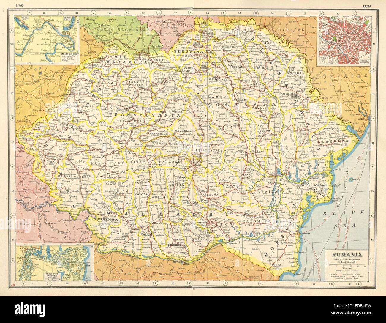 Galatz Map Mappa della romania vintage immagini e fotografie stock ad alta ...