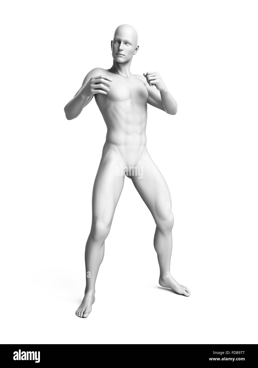 Anatomia di un uomo con le braccia in alto, illustrazione. Foto Stock