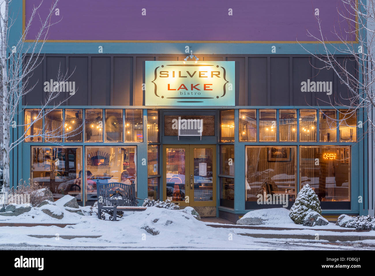 Il lago di argento Bistro di Giuseppe, Oregon. Foto Stock