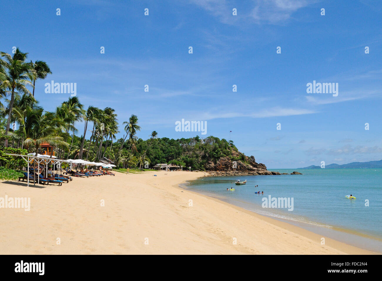 Vista da Coco Palm beach resort,Maenam Beach, Koh Samui, Surat Thani Provincia, Thailandia, Sud-est asiatico Foto Stock