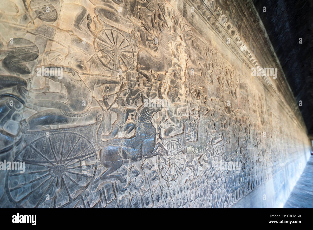 Angkor pietra scolpita con un colore grigio Foto Stock