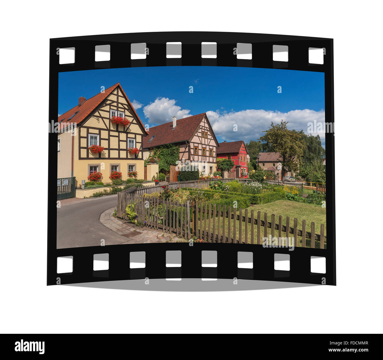 Il centro del villaggio di Altzitzschewig, distretto di Radebeul vicino a Dresda, Sassonia, Germania, Europa Foto Stock