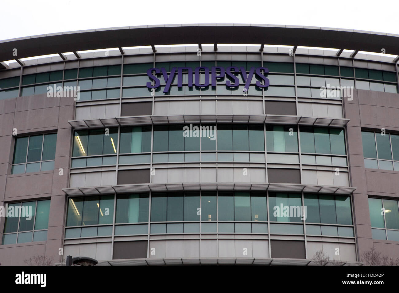 Una vista di Synopsys' sede aziendale di Mountain View, California Foto Stock