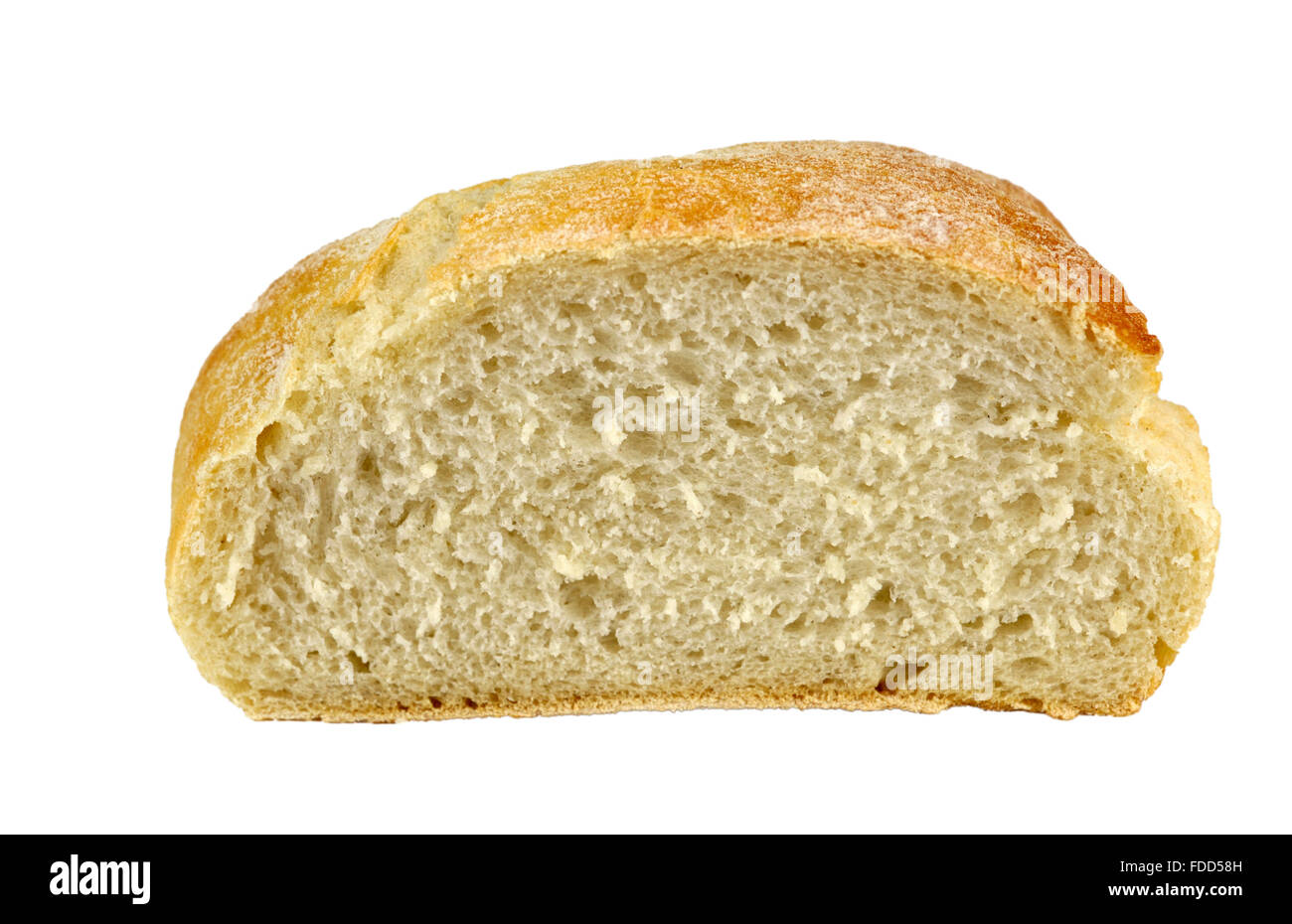 Fette di pietra bianca pane cotto rotolo. Foto Stock