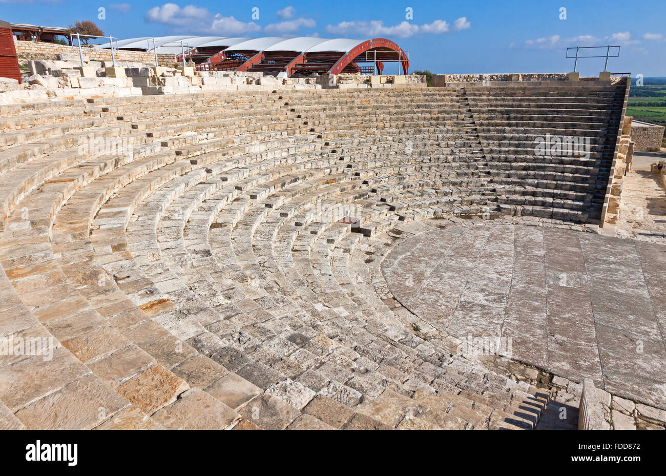 Antico Teatro greco-romano di Kourion, Cipro Foto Stock