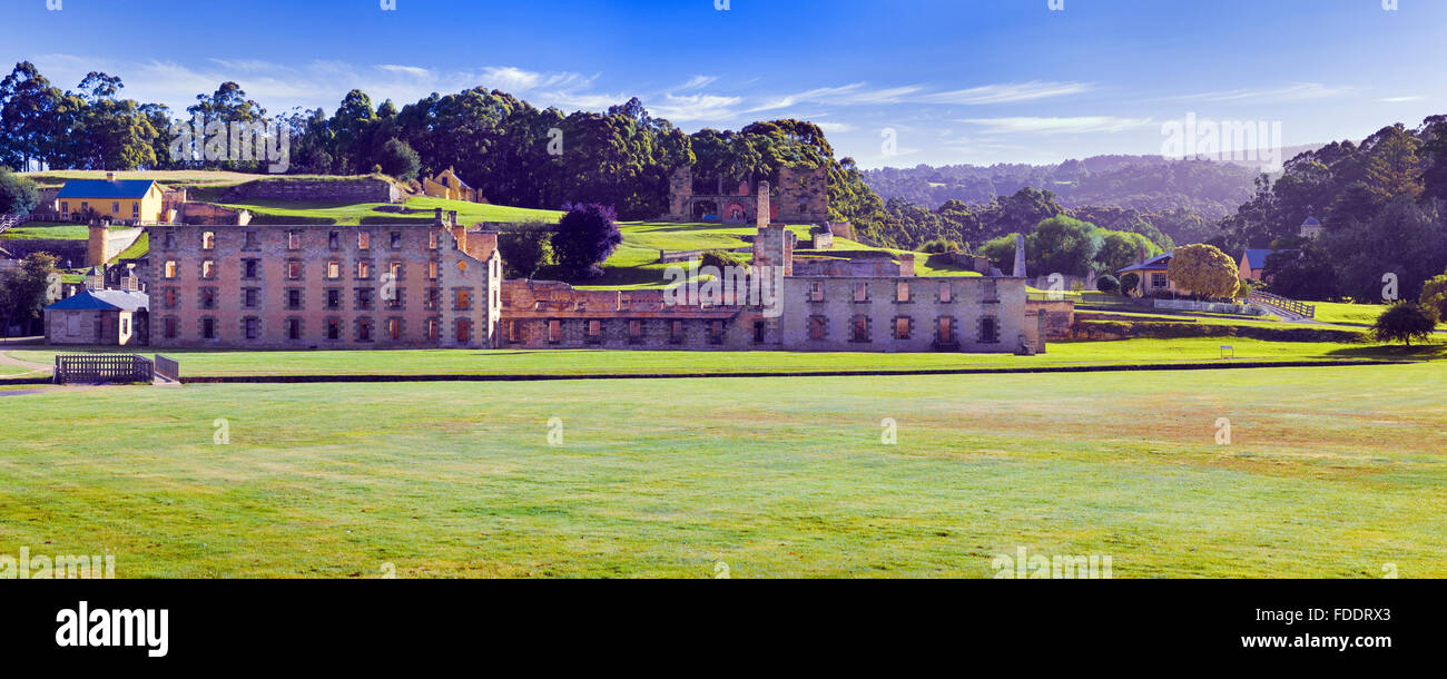 Rovine del carcere principale edificio a Port Arthur colonia penale in Tasmania Foto Stock