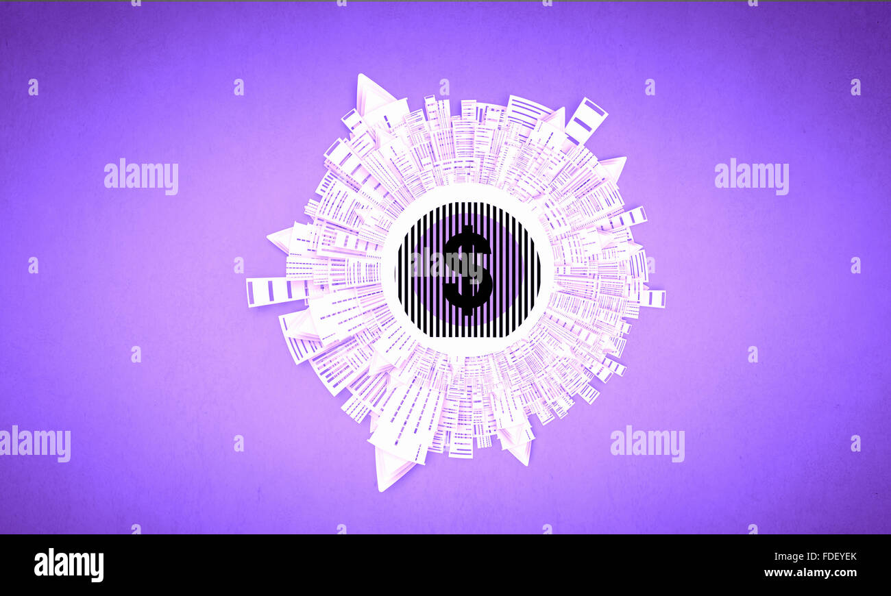 Immagine di collage con il concetto di denaro sul colore di sfondo Foto Stock