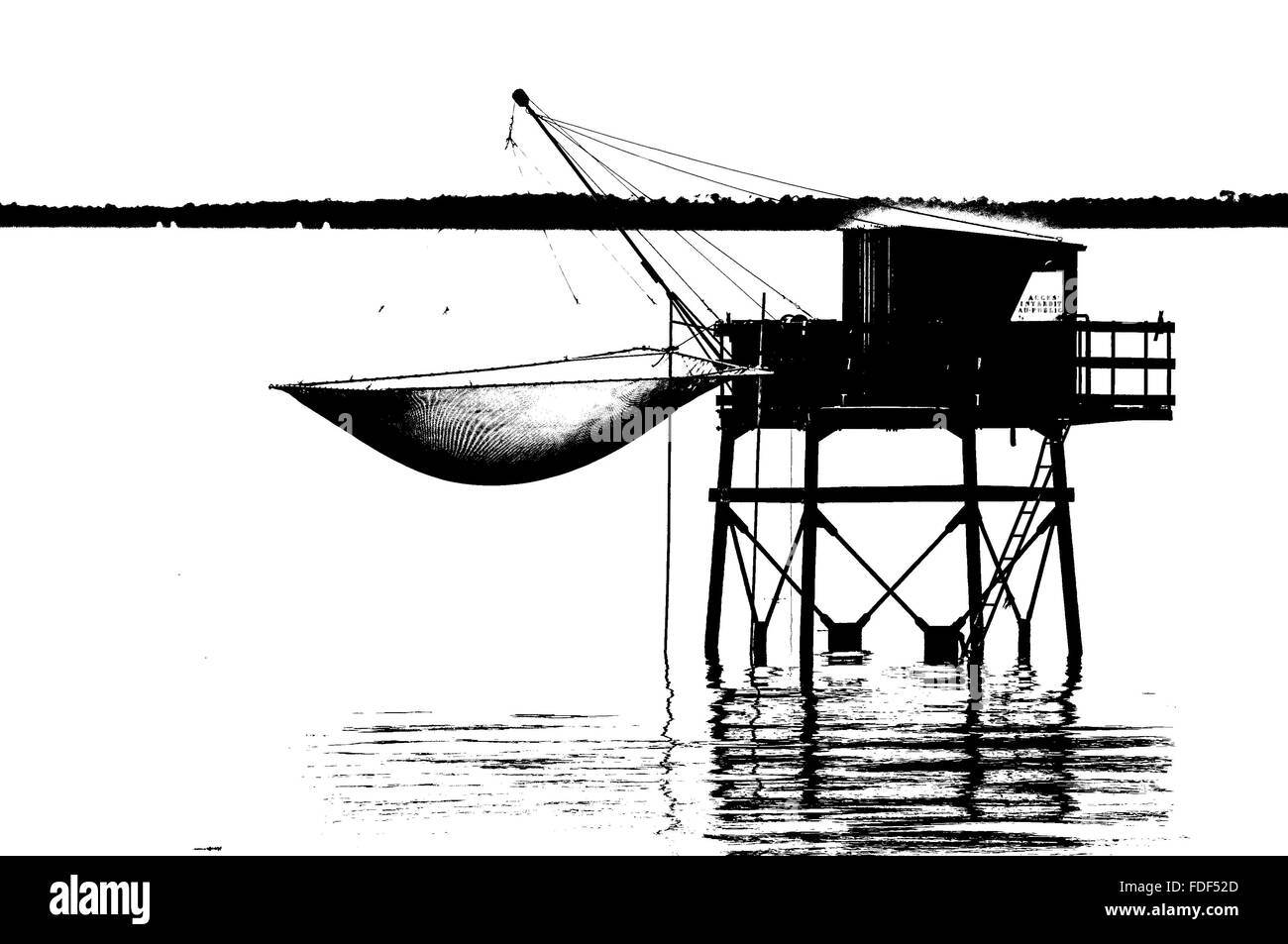 Tradizionale baita di fisher su acqua in Royan, Francia Foto Stock
