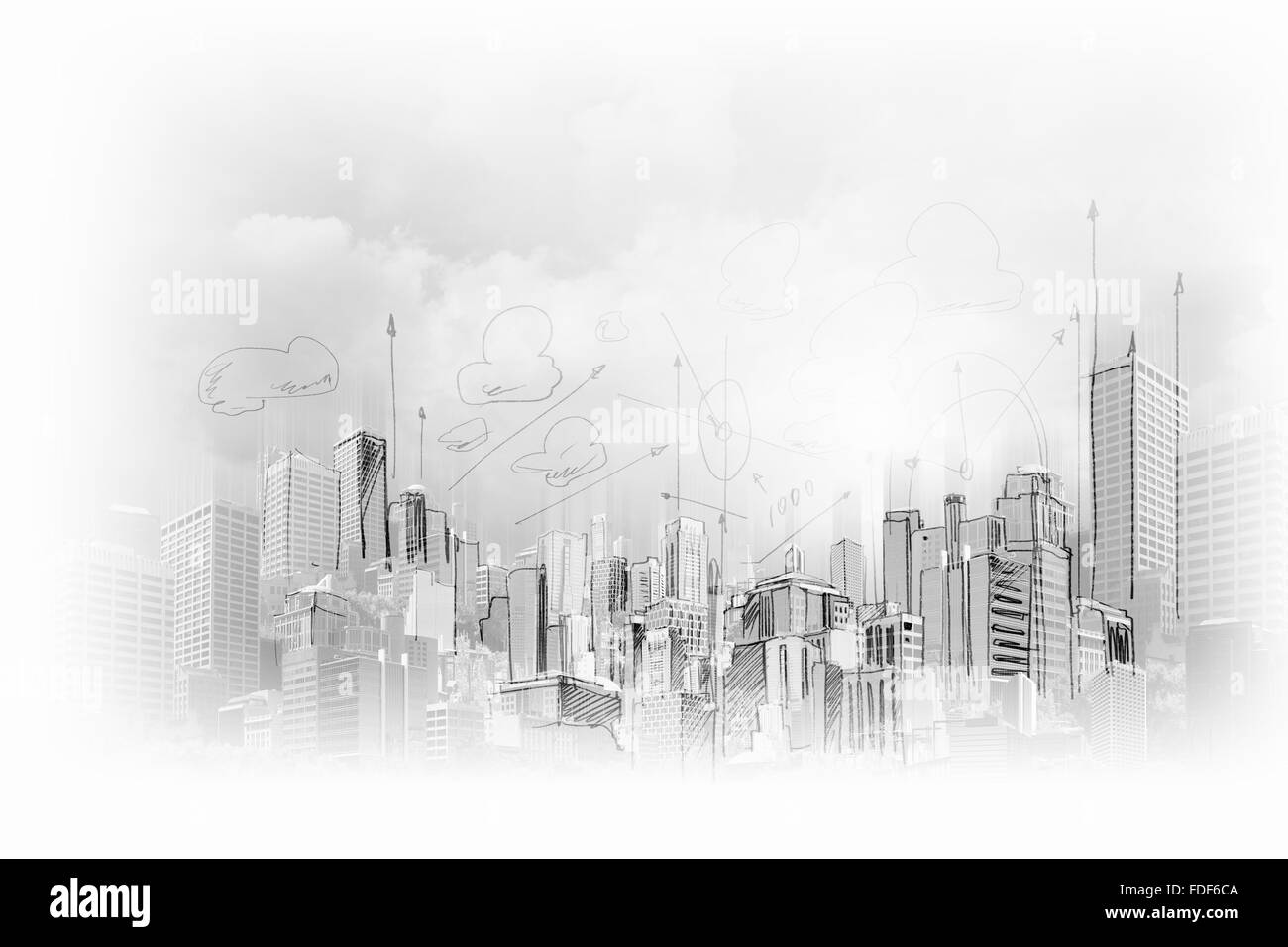 Immagine con i disegni di progetto di costruzione Foto Stock