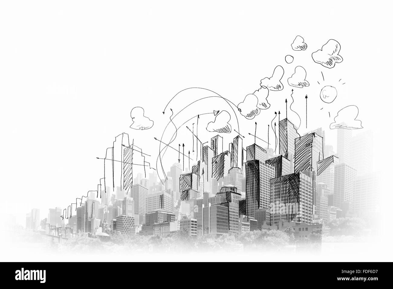 Immagine con i disegni di progetto di costruzione Foto Stock