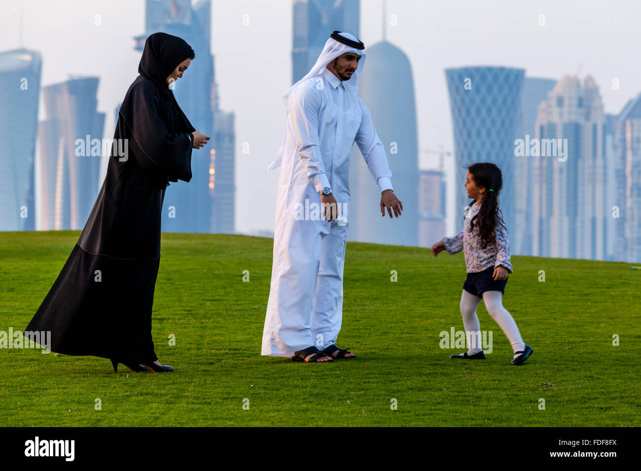 Qatar gruppo familiare, Doha, Qatar Foto Stock