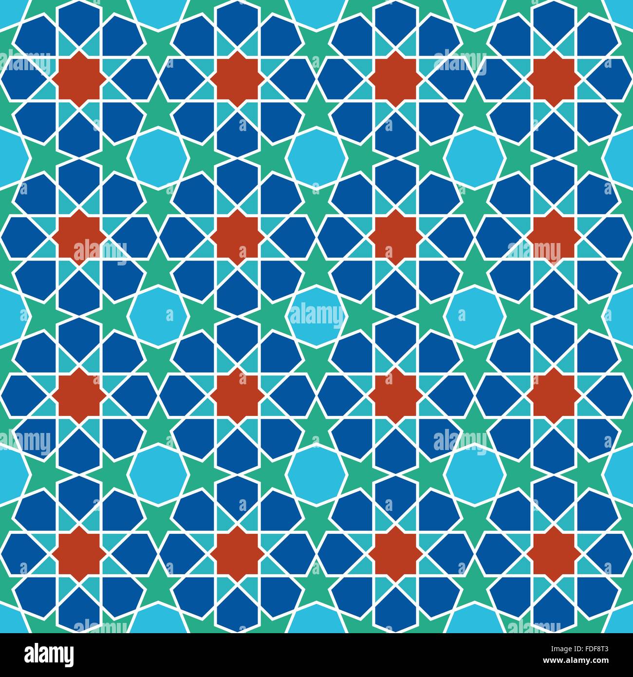 Astratta geometrica perfetta mosaico islamico per la progettazione Illustrazione Vettoriale