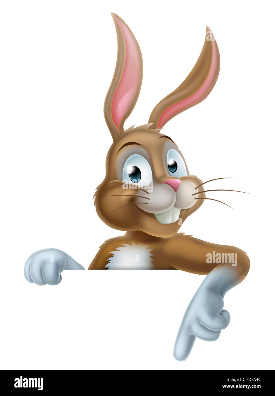 Cartoon coniglietto pasquale di carattere di Coniglio rivolto a un  messaggio di Pasqua Foto stock - Alamy