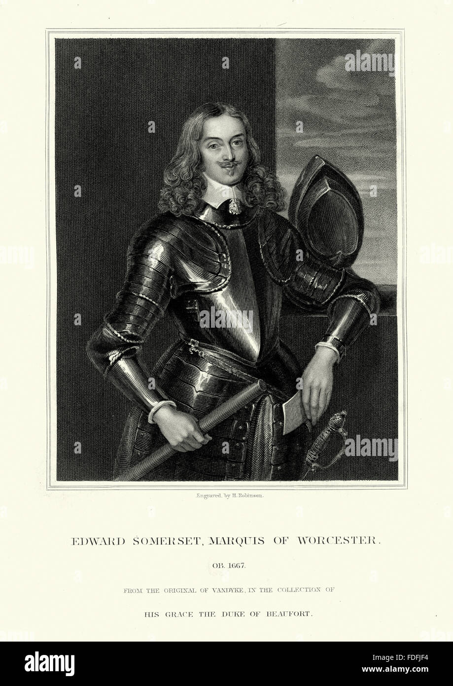 Edward Somerset, 2a Marchese di Worcester, in stile eterno Herbert del Raglan dal 1628-1644, è stato un nobiluomo inglese coinvolto in ro Foto Stock