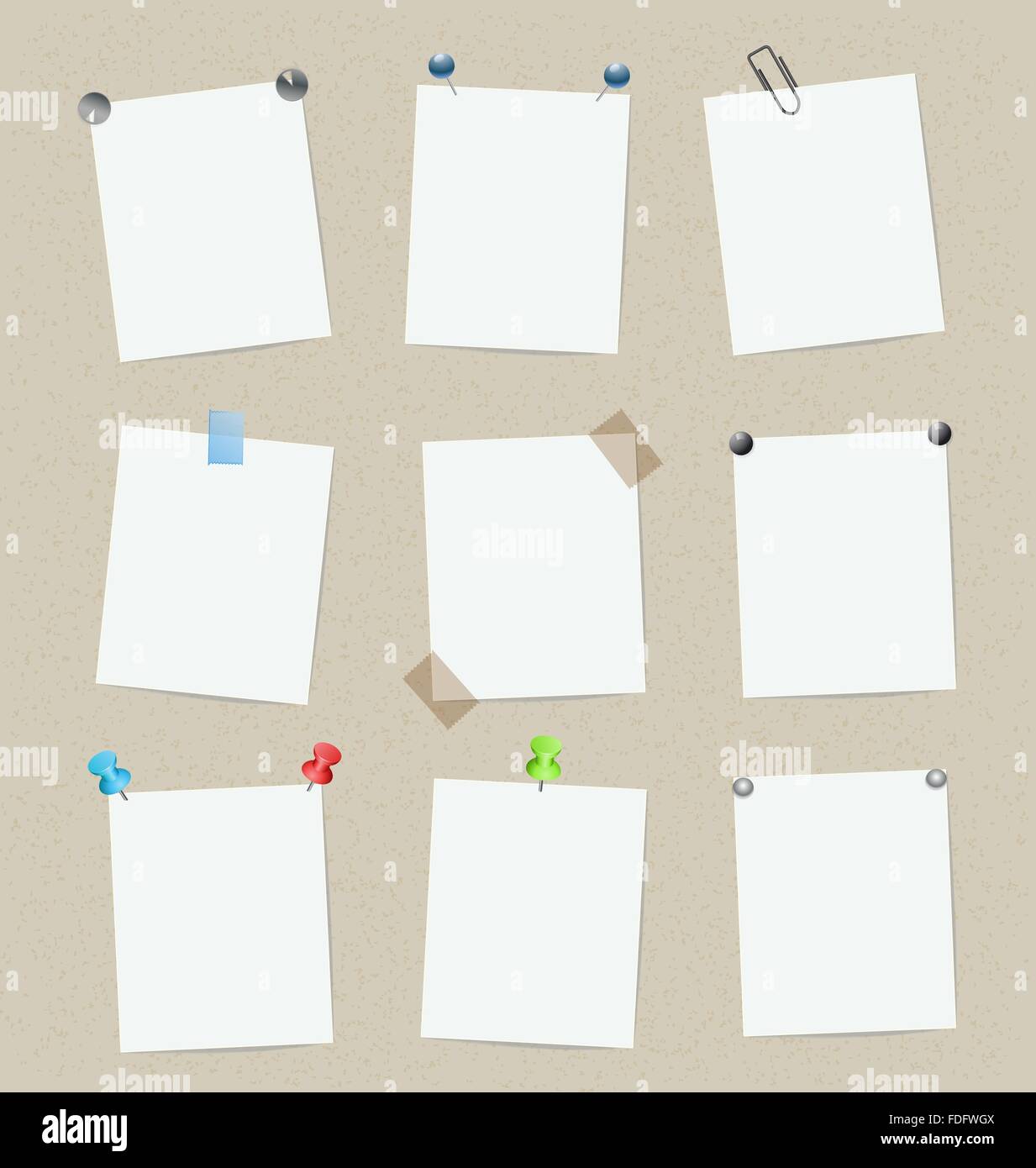 Blank set di adesivi con perni. vettore del modello di progettazione Illustrazione Vettoriale