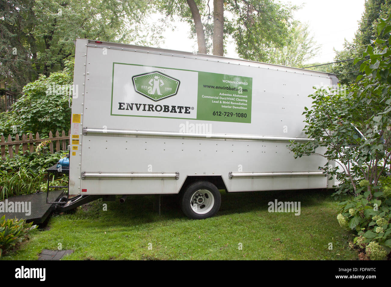 Carrello Envirobrate alloggiamento della Sindone, rivestimenti, scarico, materiali di prova e rimosso forno asbestus. St Paul Minnesota MN USA Foto Stock