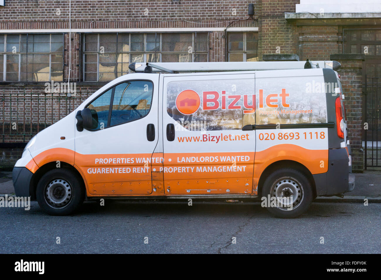 Un noleggio Bizylet property management van nel sud di Londra. Foto Stock