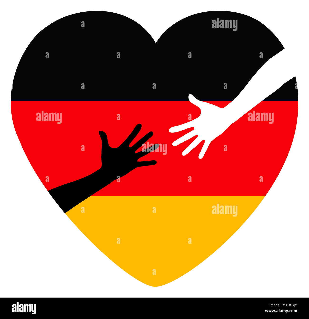 I rifugiati Benvenuti in Germania Foto Stock