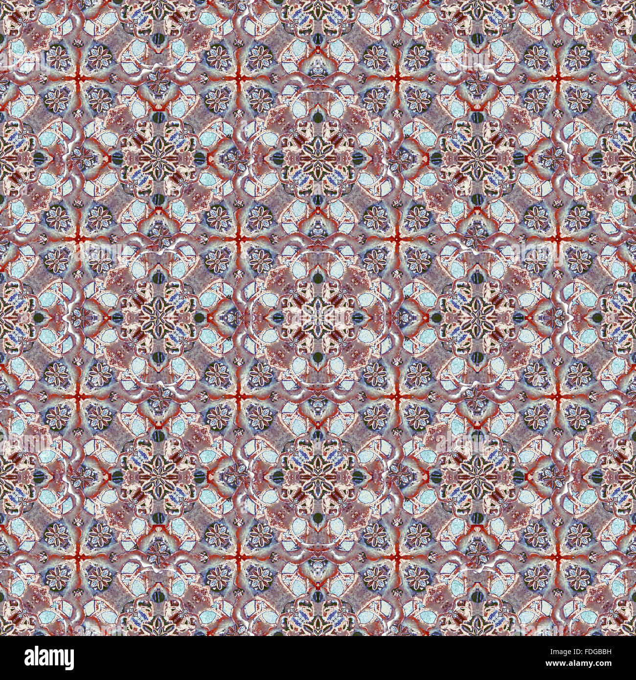 Collage digitale moderna tecnica raffinata decorativi ornati motivo astratto seamless pattern design mosaico a colori di tipo muxed Foto Stock