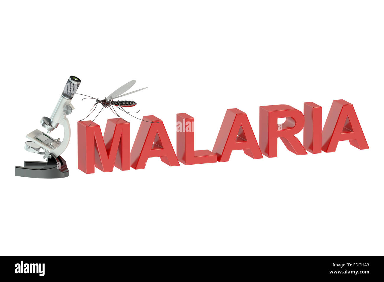 La malaria concetto isolato su sfondo bianco Foto Stock
