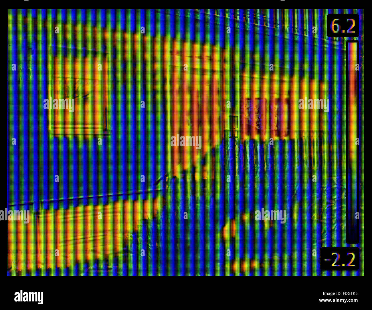 Immagine termica di ingresso di casa Foto Stock