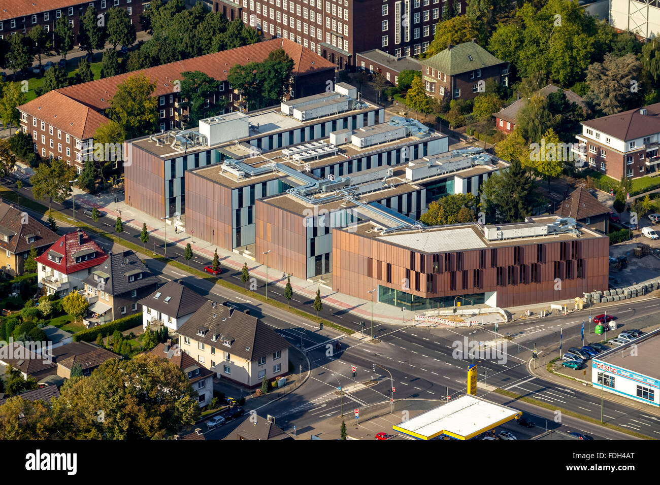 Vista aerea, università Ruhr-West Bottrop, Bottrop, regione della Ruhr, Renania settentrionale-Vestfalia, Germania, Europa, vista aerea, Foto Stock