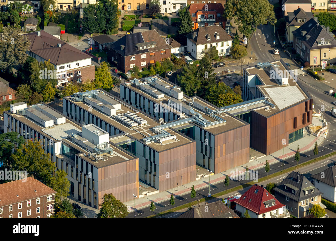 Vista aerea, università Ruhr-West Bottrop, Bottrop, regione della Ruhr, Renania settentrionale-Vestfalia, Germania, Europa, vista aerea, Foto Stock