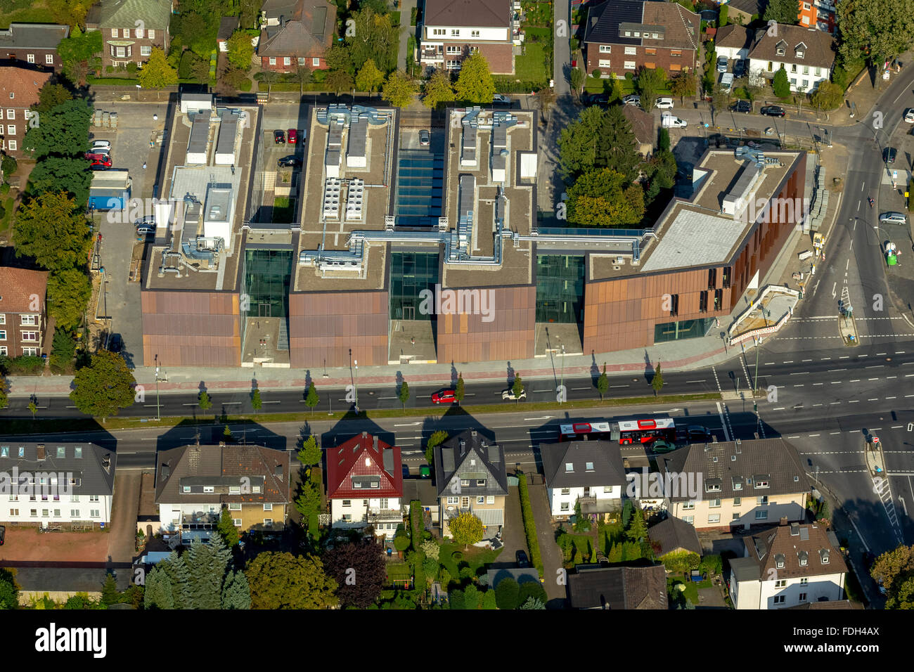 Vista aerea, università Ruhr-West Bottrop, Bottrop, regione della Ruhr, Renania settentrionale-Vestfalia, Germania, Europa, vista aerea, Foto Stock