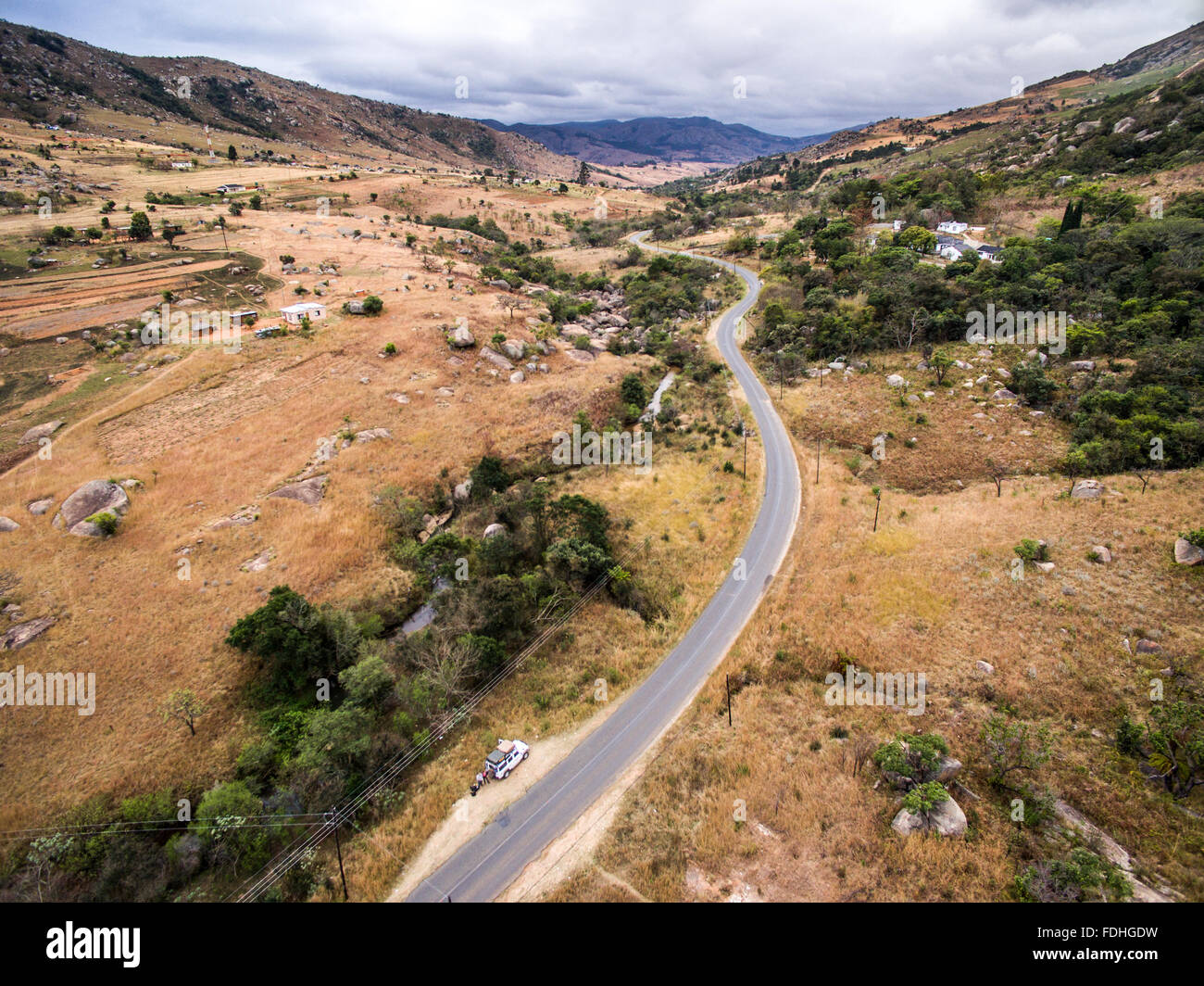 Paesaggio della regione Hhohho nello Swaziland, Africa Foto Stock