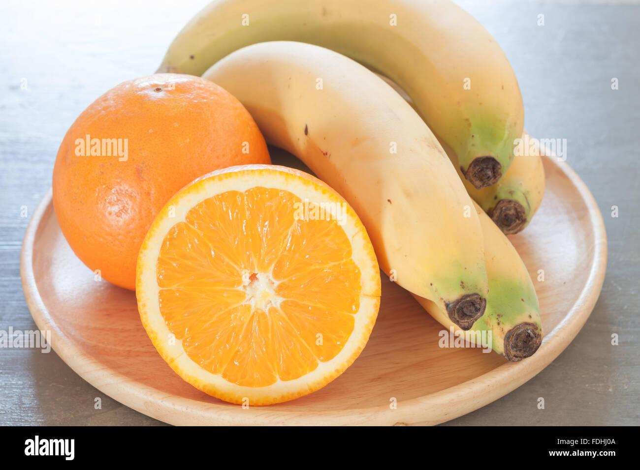 Sani frutti con le arance e le banane, stock photo Foto Stock