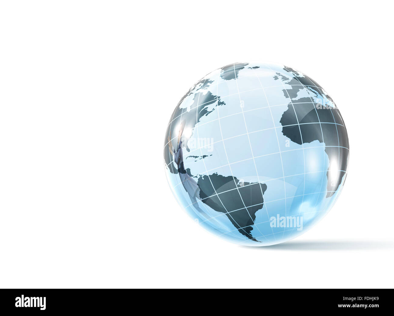 Immagine di sfondo digitale del pianeta terra contro uno sfondo bianco Foto Stock