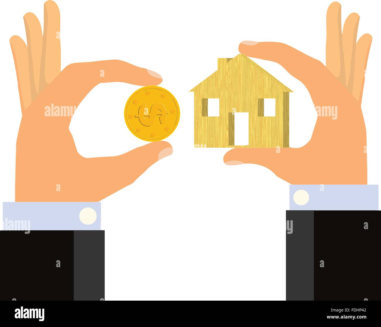 Economici Casa conveniente (immagine isolata su sfondo bianco) Illustrazione Vettoriale