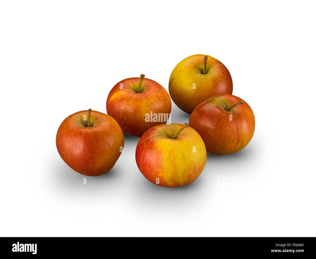 Organic red pippin mele isolato su bianco Foto Stock
