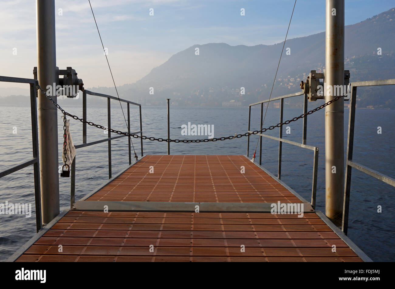 Imbarcadero, Lago di Como, Italia Foto Stock