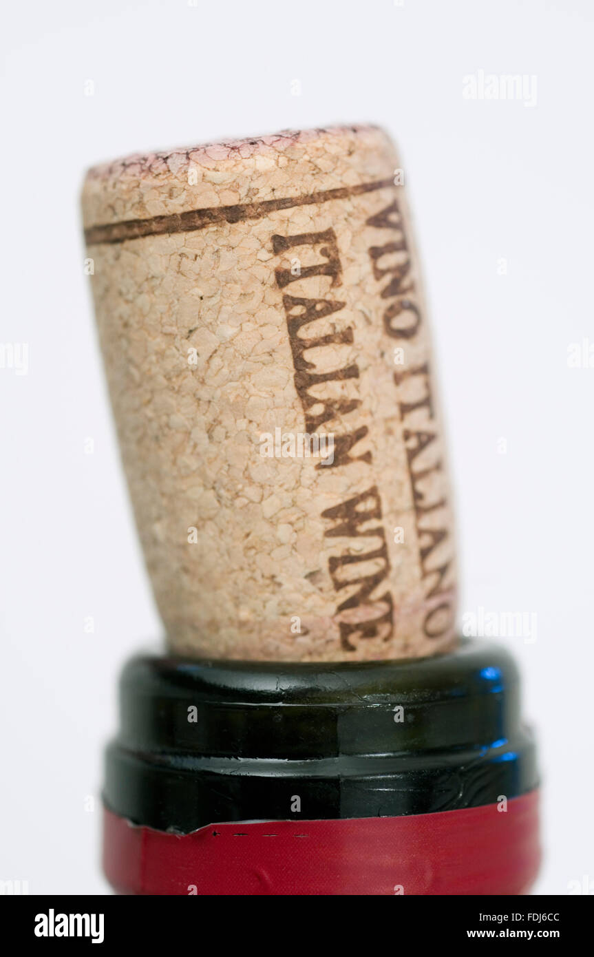 Il vino italiano cork Foto Stock