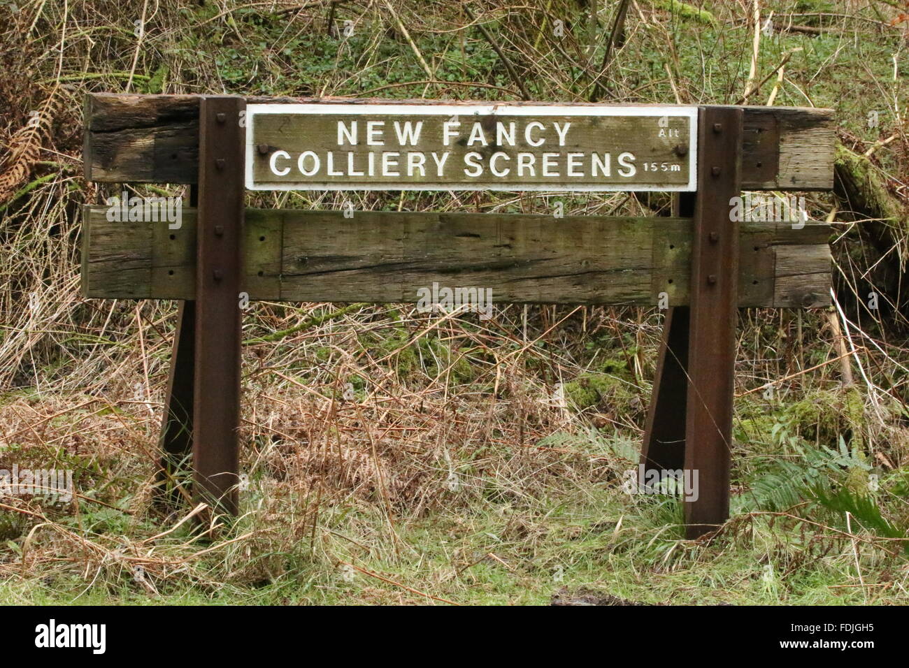 Segnaletica ciclistica nella Foresta di Dean,Nuovo Fancy Colliery schermate Foto Stock