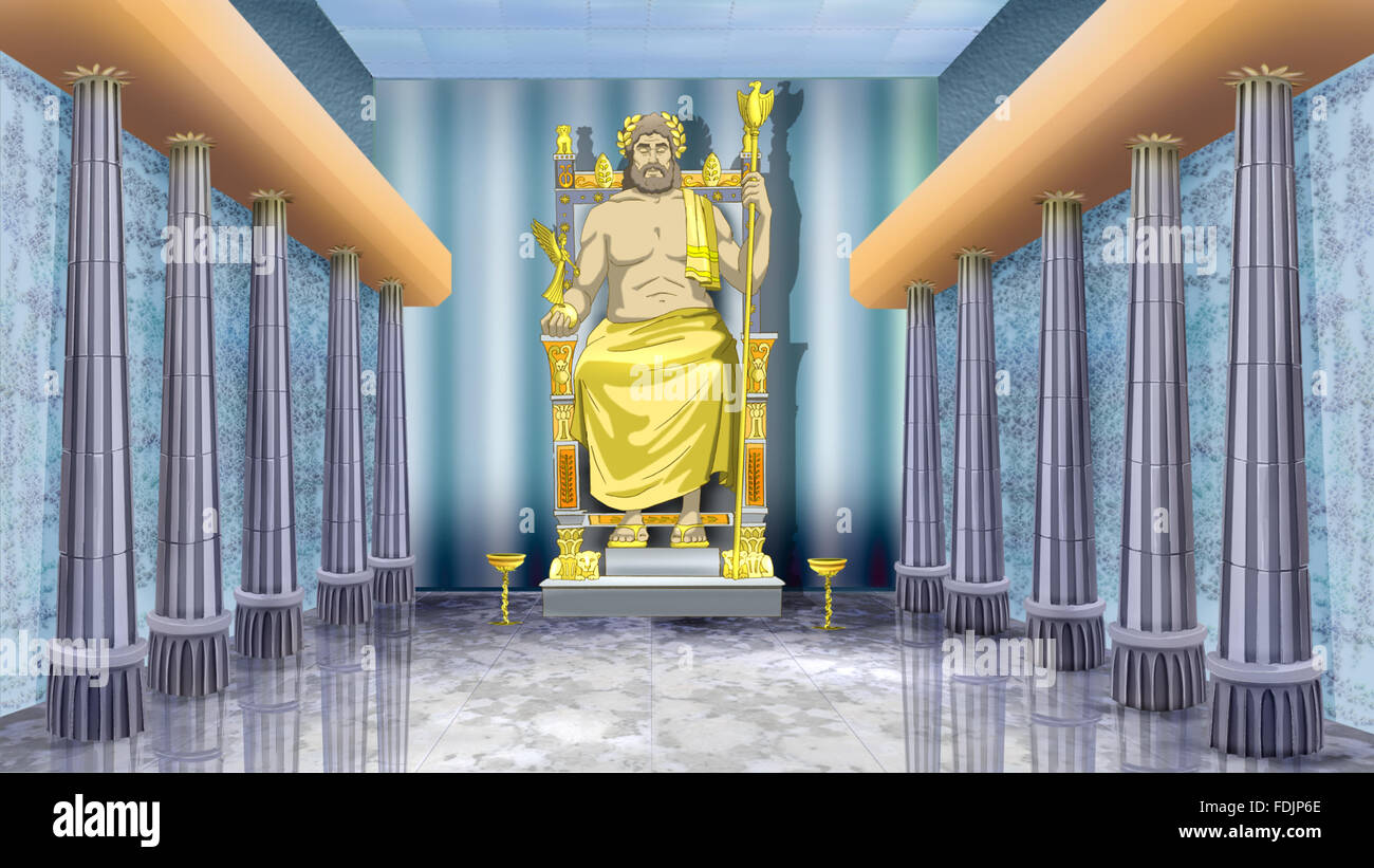 Statua di Zeus ad Olimpia Foto Stock