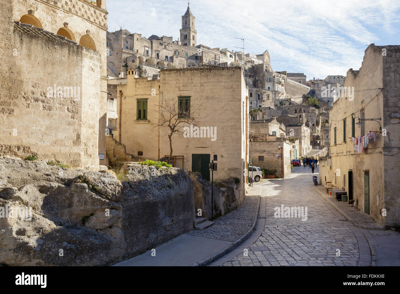 Via Fiorentini, street in Sasso Barisano Matera, Basilicata, Italia Foto  stock - Alamy