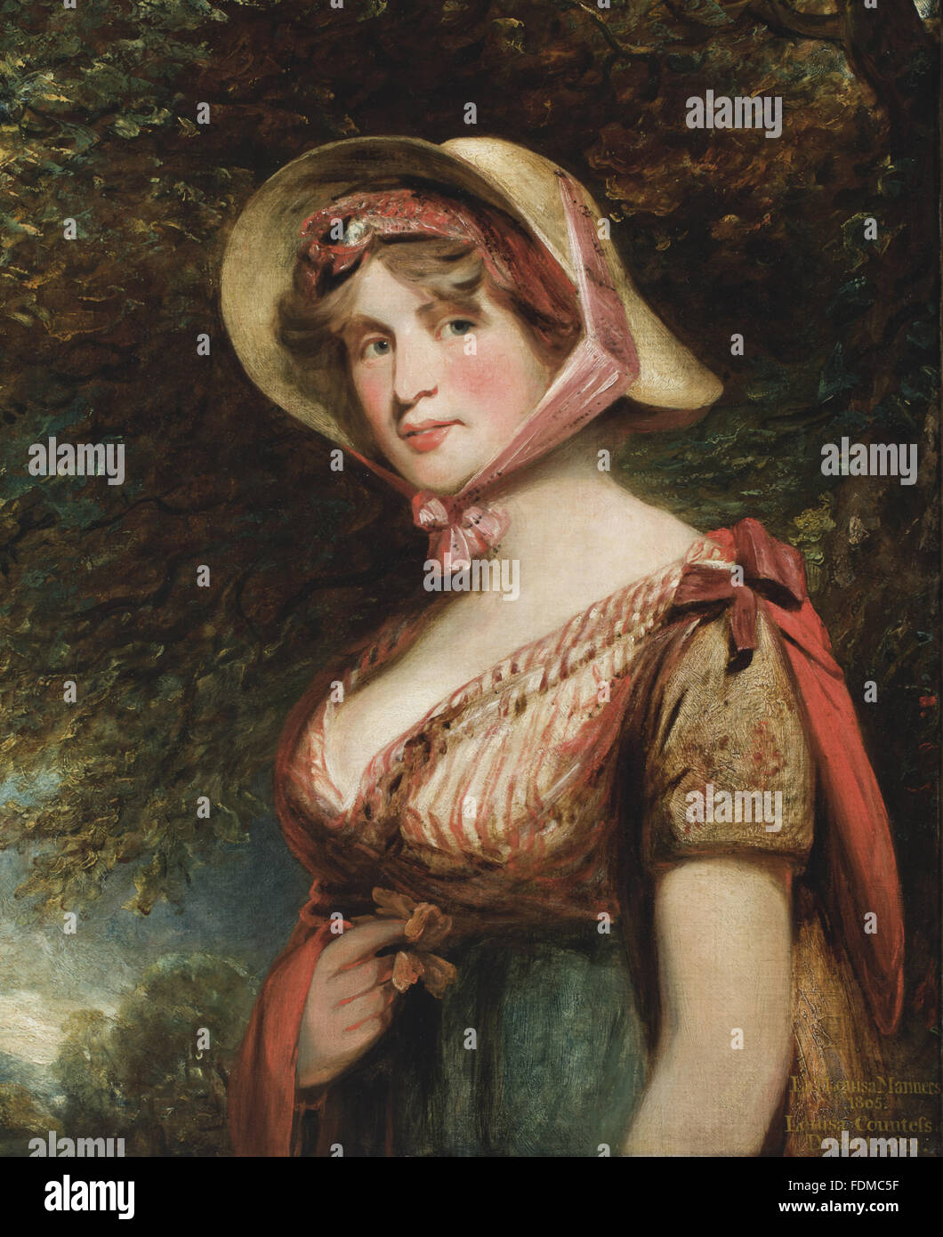 LADY LOUISA TOLLEMACHE, contessa di DYSART (1745-1840) da John Constable, RA (East Bergholt 1776 - Londra 1837) (dopo John Hoppner), 1823 a 1825, olio su tela, 960 x 830 x 60 mm, a casa di prosciutto, Surrey. Il National Trust Numero di inventario: 1140003. Foto Stock