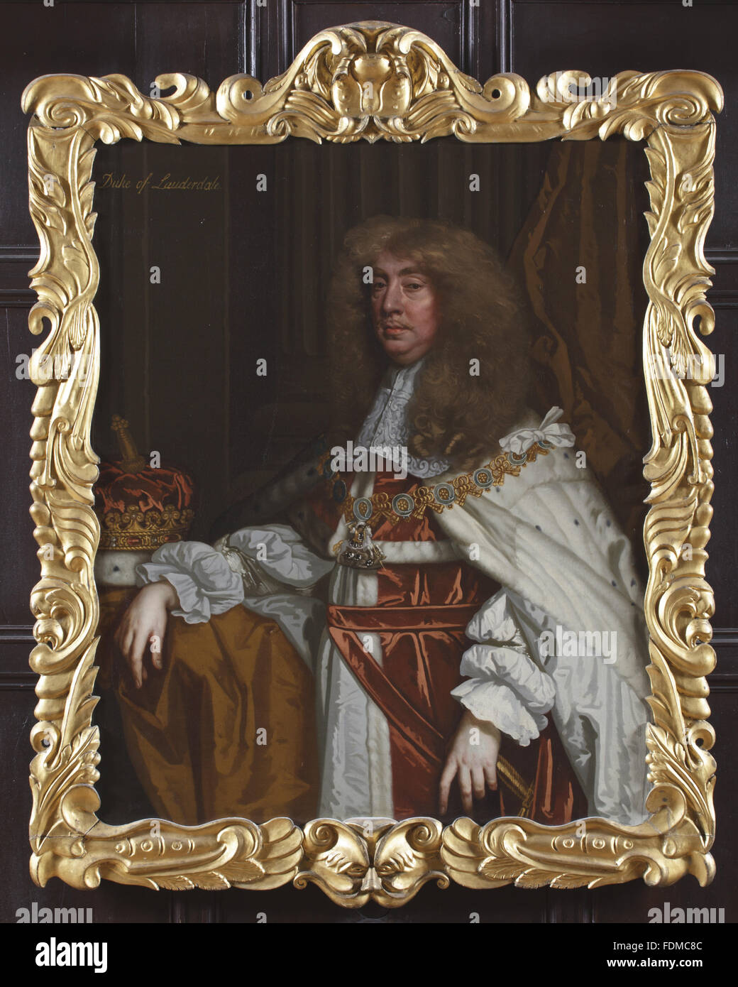 JOHN MAITLAND, duca di Lauderdale (1616-1682) IN GARTER accappatoi da Sir Peter Lely (Soest 1618 - Londra 1680), circa 1672 per 1677, olio su tela, 1560 x 1230 x 130 mm; 1235 mm (altezza); 996 mm (larghezza) alla casa di prosciutto, Surrey. Il National Trust numero di inventario: 1 Foto Stock