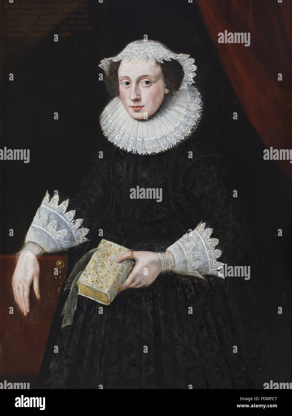 Chiamata MARIA CLOPTON, LADY CORDELL (d.1584), dai britannici (Inglese) Scuola, a Melford Hall, Suffolk. Olio su pannello, 1280 x 990 mm; 1120 mm (altezza); 820 mm (larghezza), CMS numero 926809. Foto Stock
