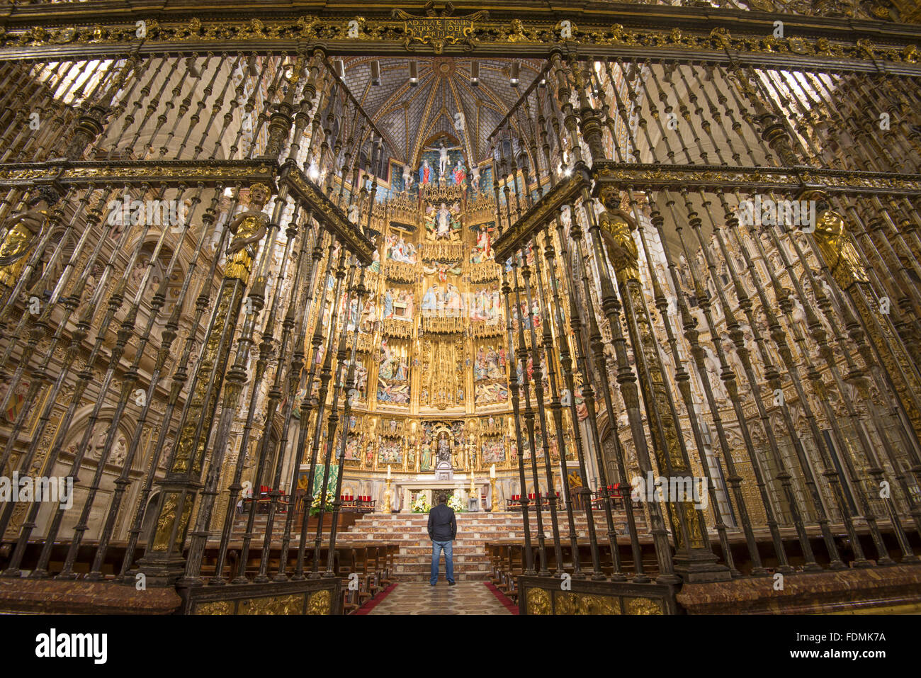 Altare Capilla Mayor della Cattedrale di Santa Maria di Toledo costruzione iniziata nel XIII Foto Stock