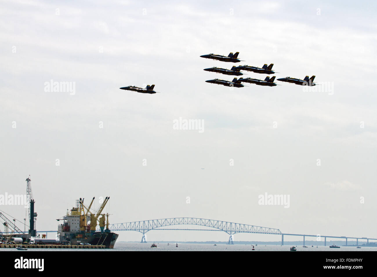 Navy Blue Angels di eseguire su Baltimore, Maryland Foto Stock