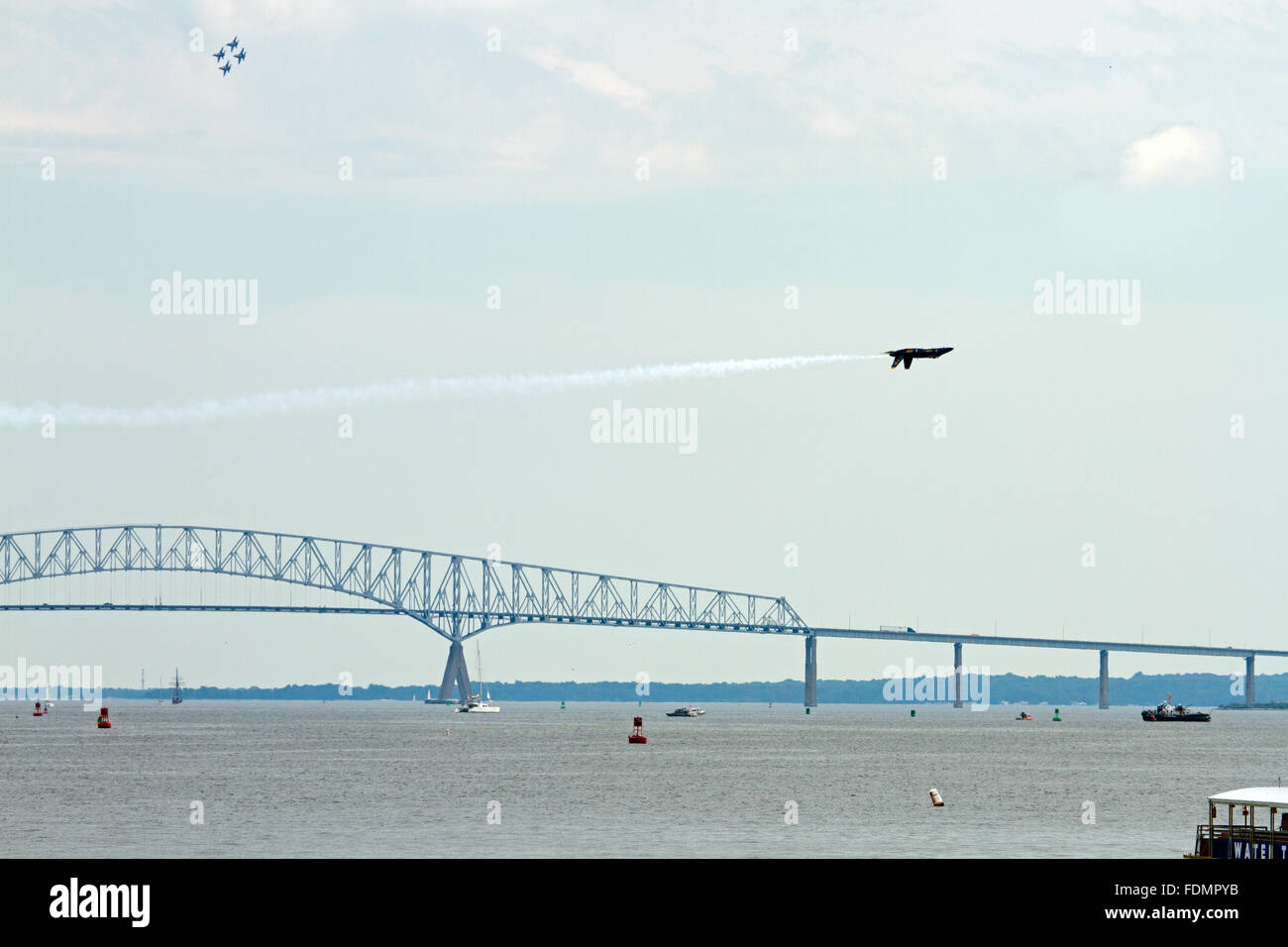 Navy Blue Angels di eseguire su Baltimore, Maryland Foto Stock