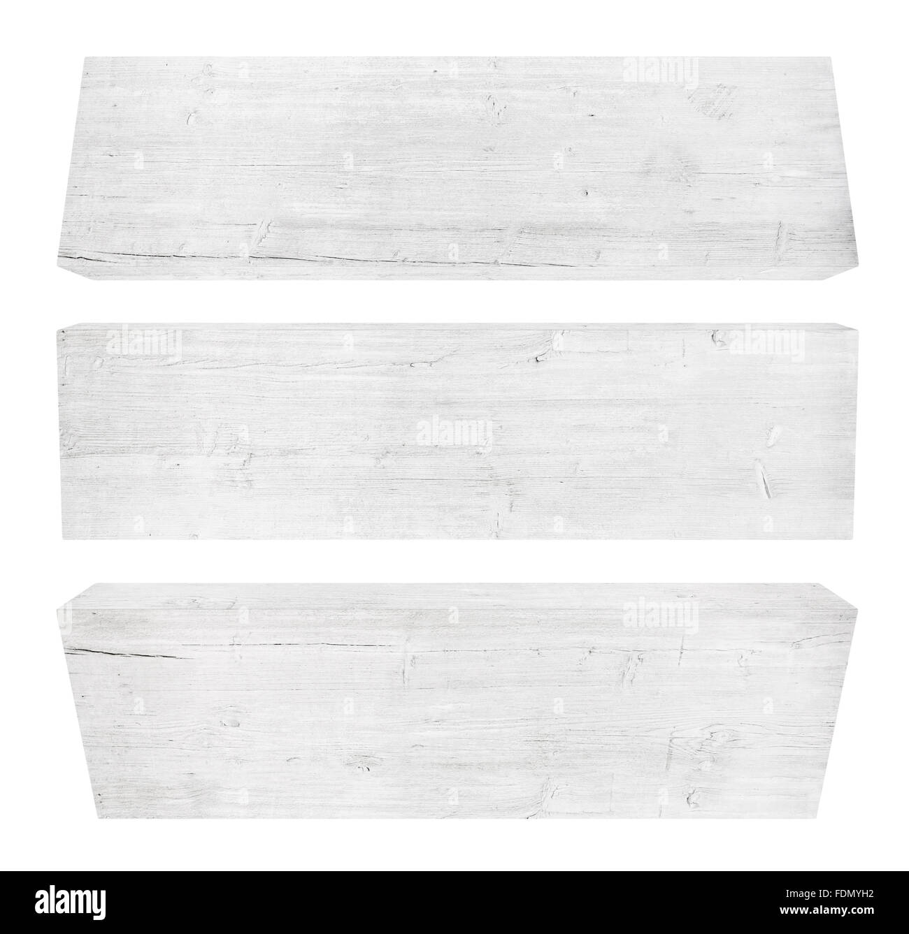 Il legno vecchio plank isolati su sfondo bianco Foto Stock Il legno vecchio plank isolati su sfondo bianco Foto Stock