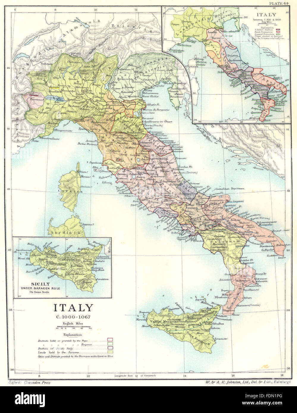 Italia: C 1000- 1067; mappe C 850; Sicilia regola saracena, 1903 Foto Stock