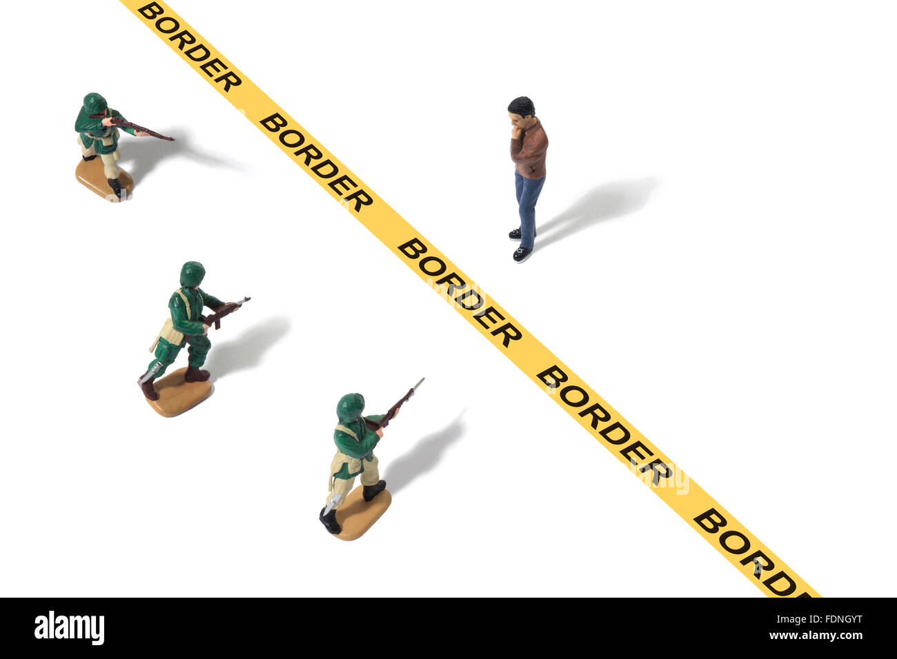 Studio shot militare di uomini la protezione di confine Foto Stock