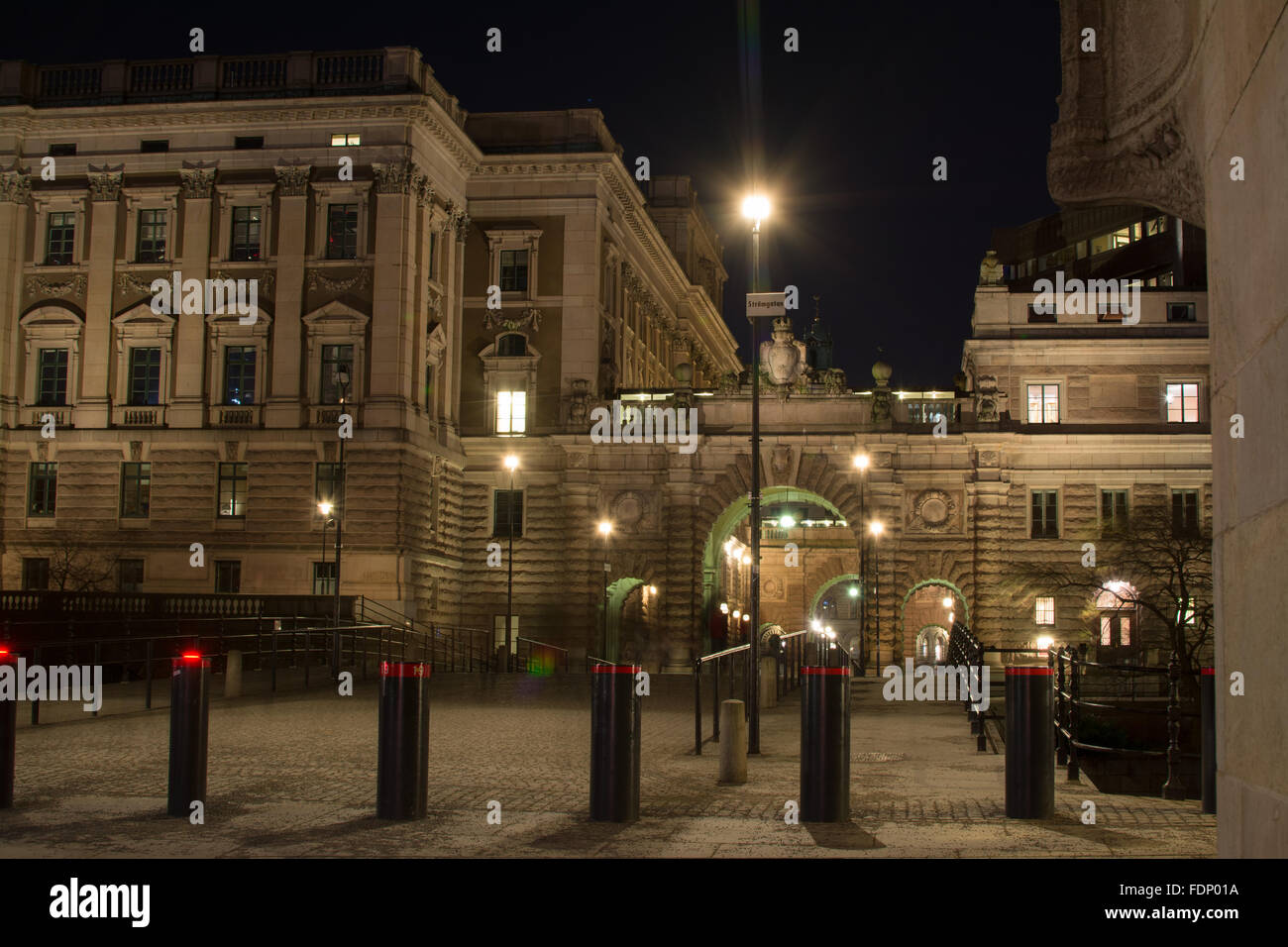 Riksdagshuset by night - Stoccolma, Svezia, Europa Foto Stock