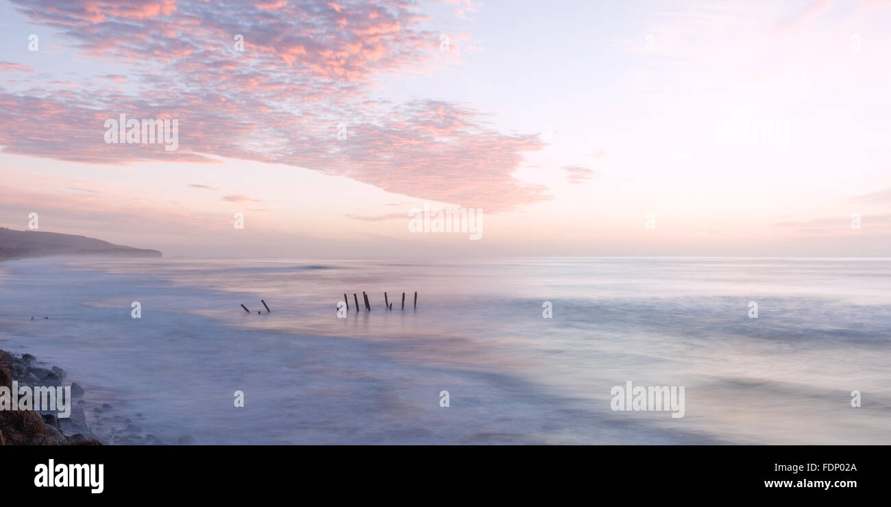 Sunrise a St. Clair Beach a Dunedin, Nuova Zelanda Foto Stock